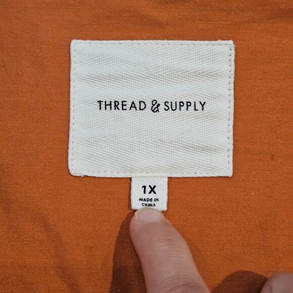 Thread and Supply Utility Jacket Women 1X Orange Lightweight Cargo Casual Fall - Picture 9 of 11